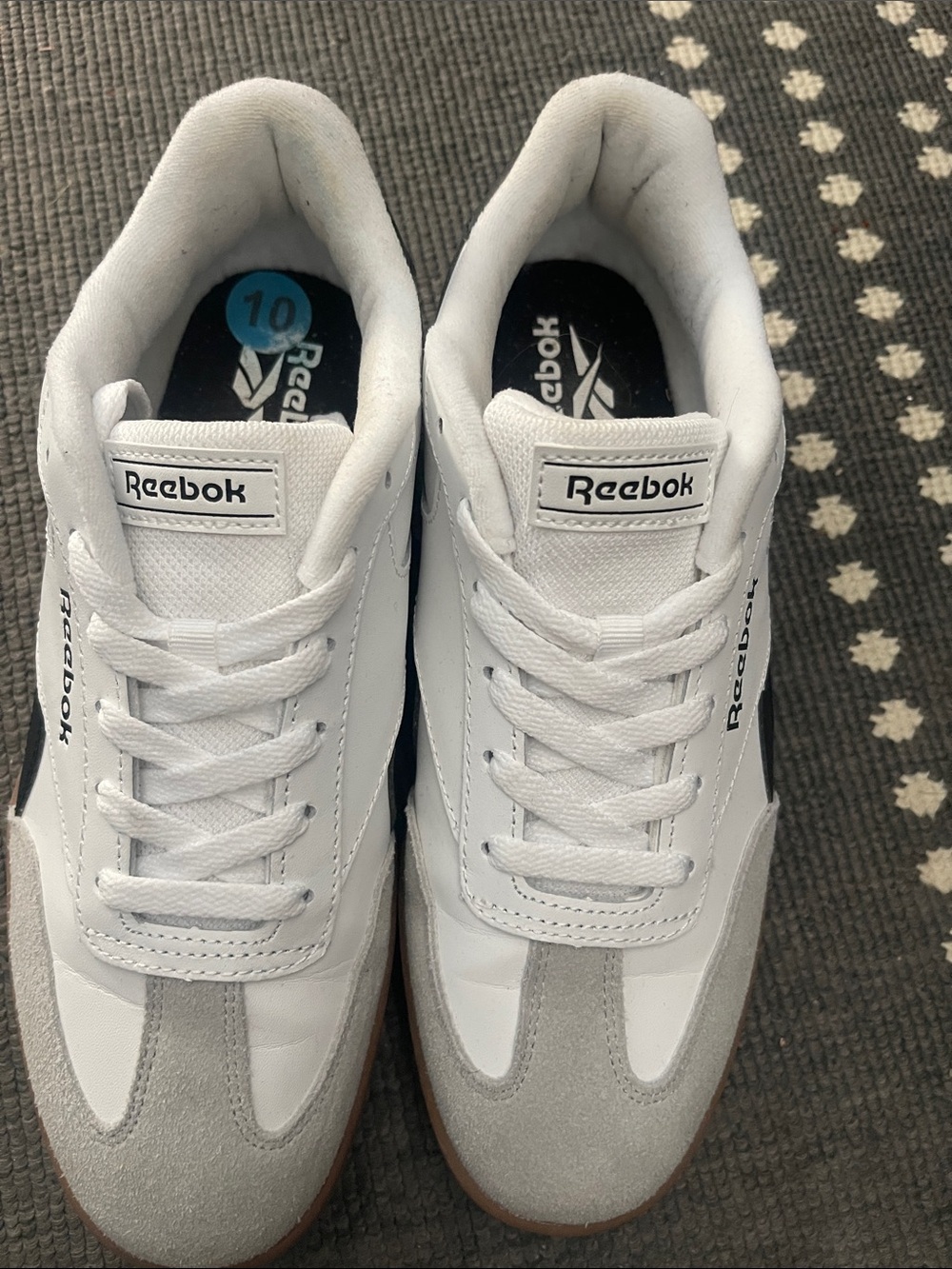 Reebok White, Gray & Brown Women's Low-Top Sneakers